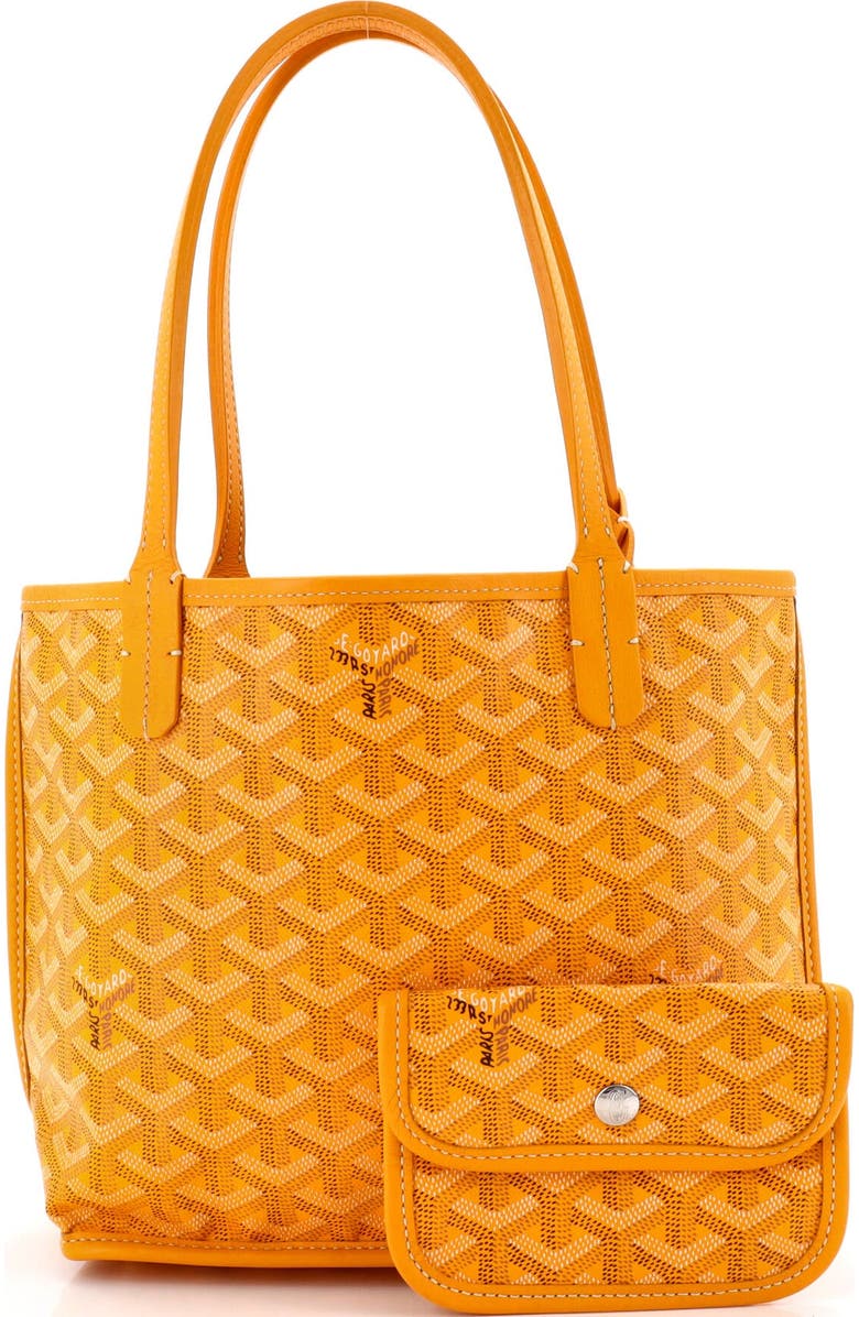 Pre-Owned Goyard Anjou Reversible Tote Coated Canvas Mini, Alternate, color, Orange