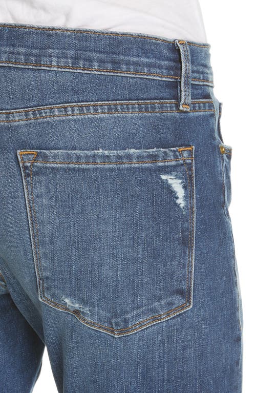 Frame Le Garcon Mid Rise Distressed Slim Boyfriend Jeans In Azure In Azure
