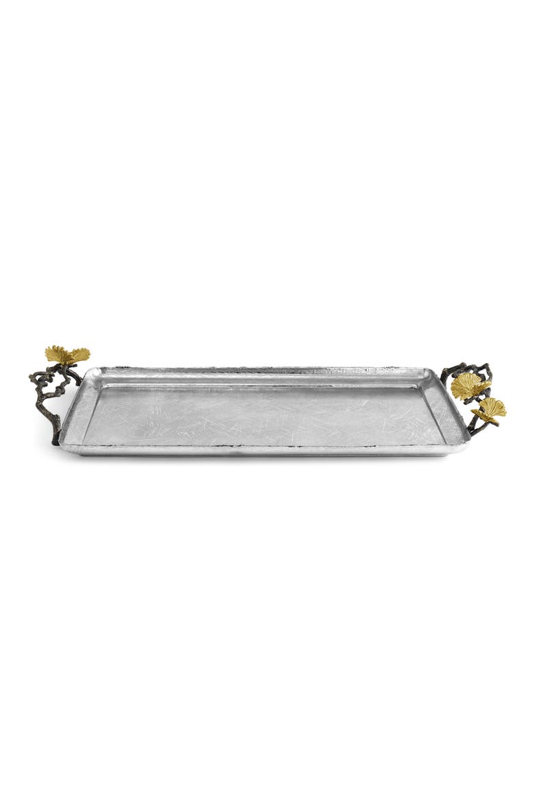 Butterfly Ginkgo Serving Tray, Main, color, SILVER/ GOLD