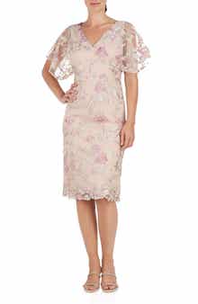 JS Collections Blake Floral Cocktail Sheath Dress
