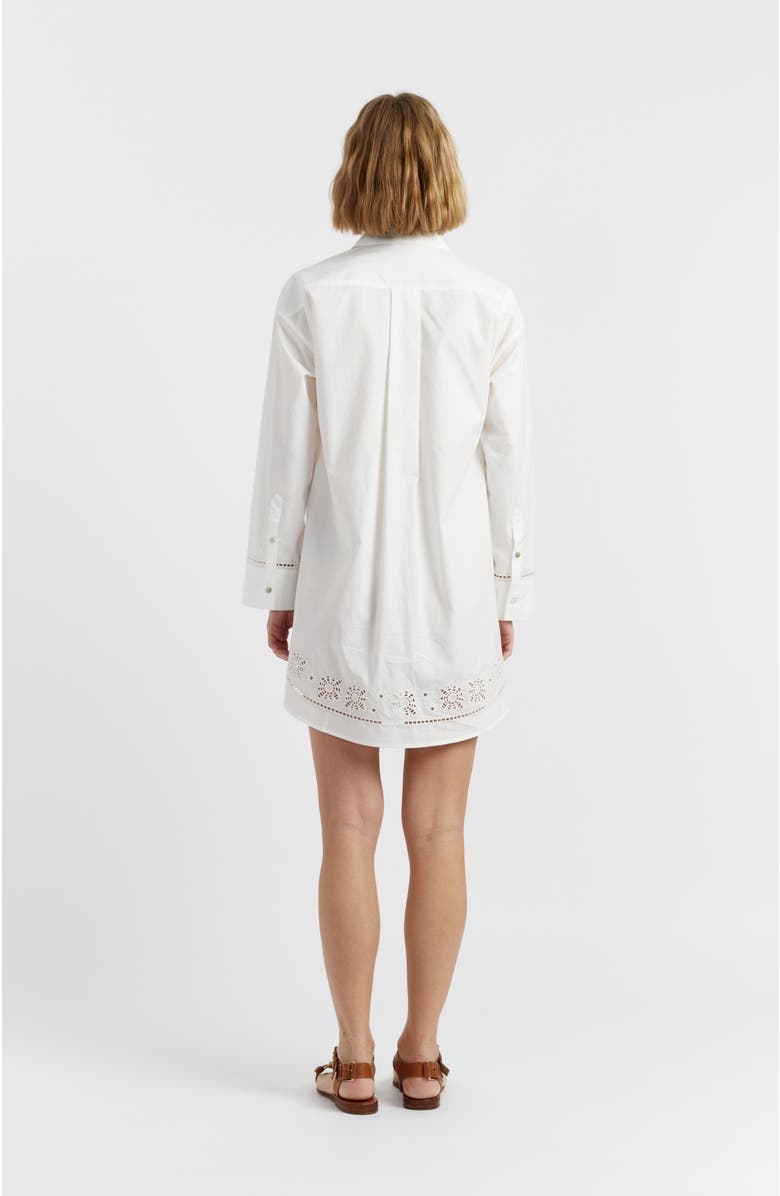 Chinti & Parker Cotton Broderie Shirt Dress, Alternate, color, Cream