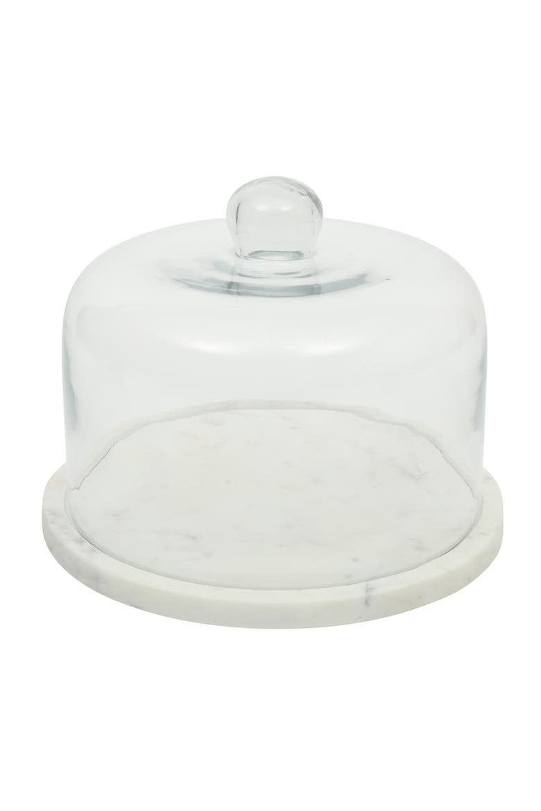 Ridgehaven 2-Piece Cake Stand with Glass Lid, Main, color, White