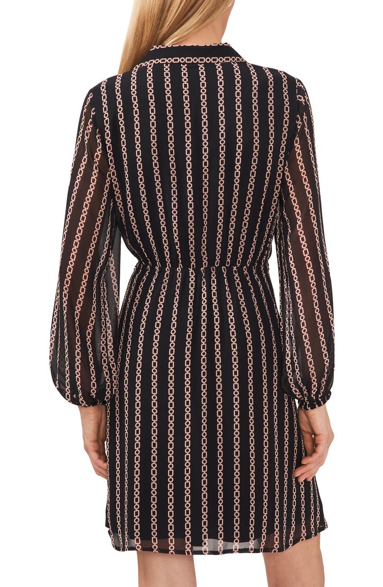 Halogen<sup>®</sup> Chain Print Faux Wrap Shirtdress, Alternate, color, 