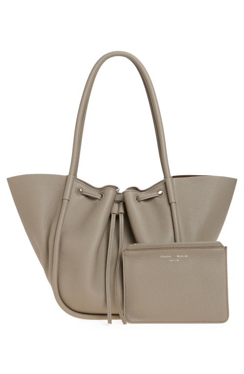 Proenza Schouler Large Ruched Pebbled Leather Tote In Gray