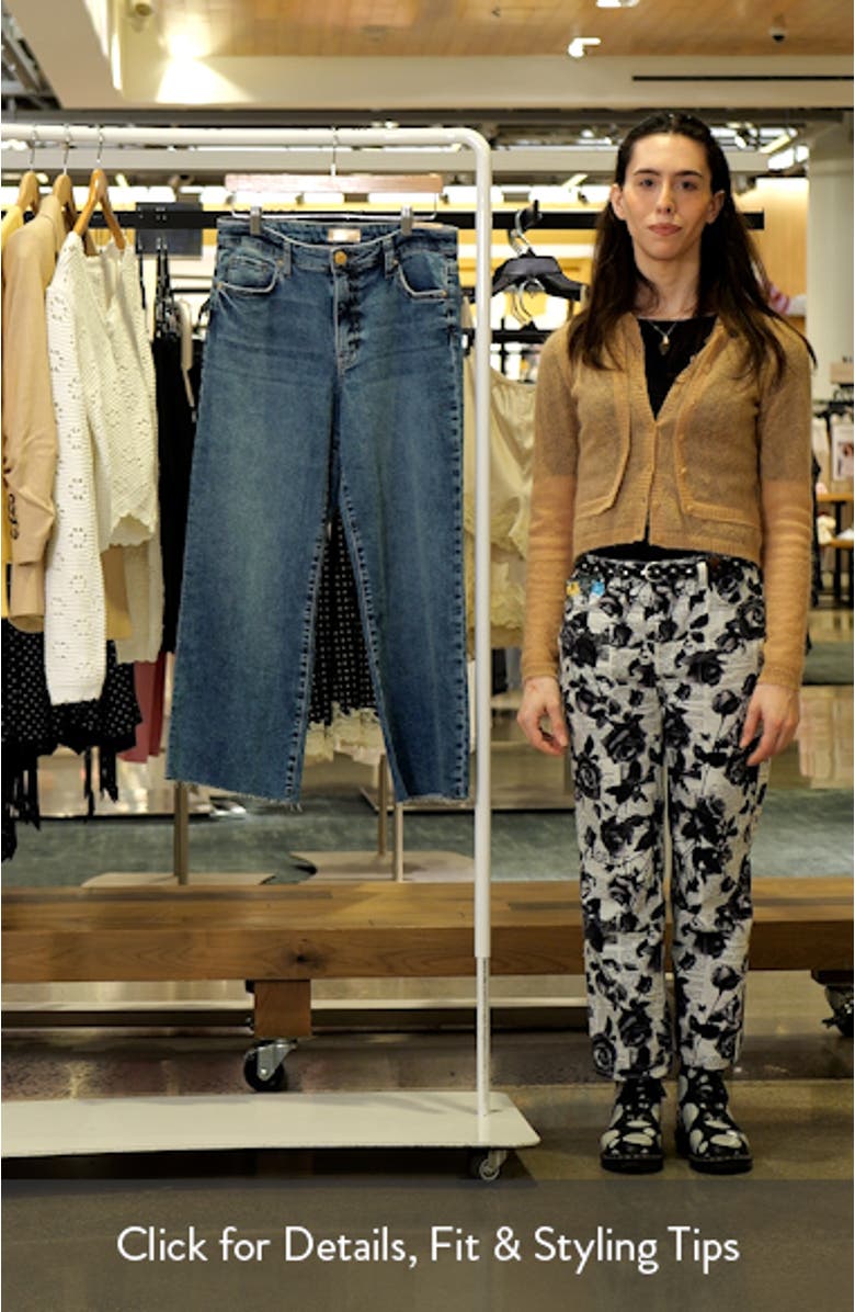 Raw Hem High Waist Ankle Wide Leg Jeans, sales video thumbnail