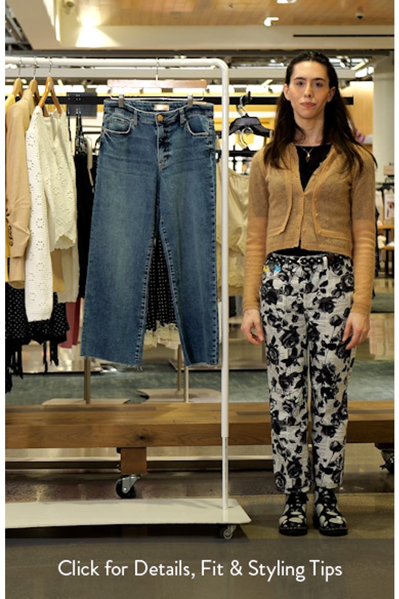 Raw Hem High Waist Ankle Wide Leg Jeans video