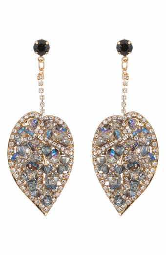 EYE CANDY LOS ANGELES Spring Leaf Crystal Drop Earrings