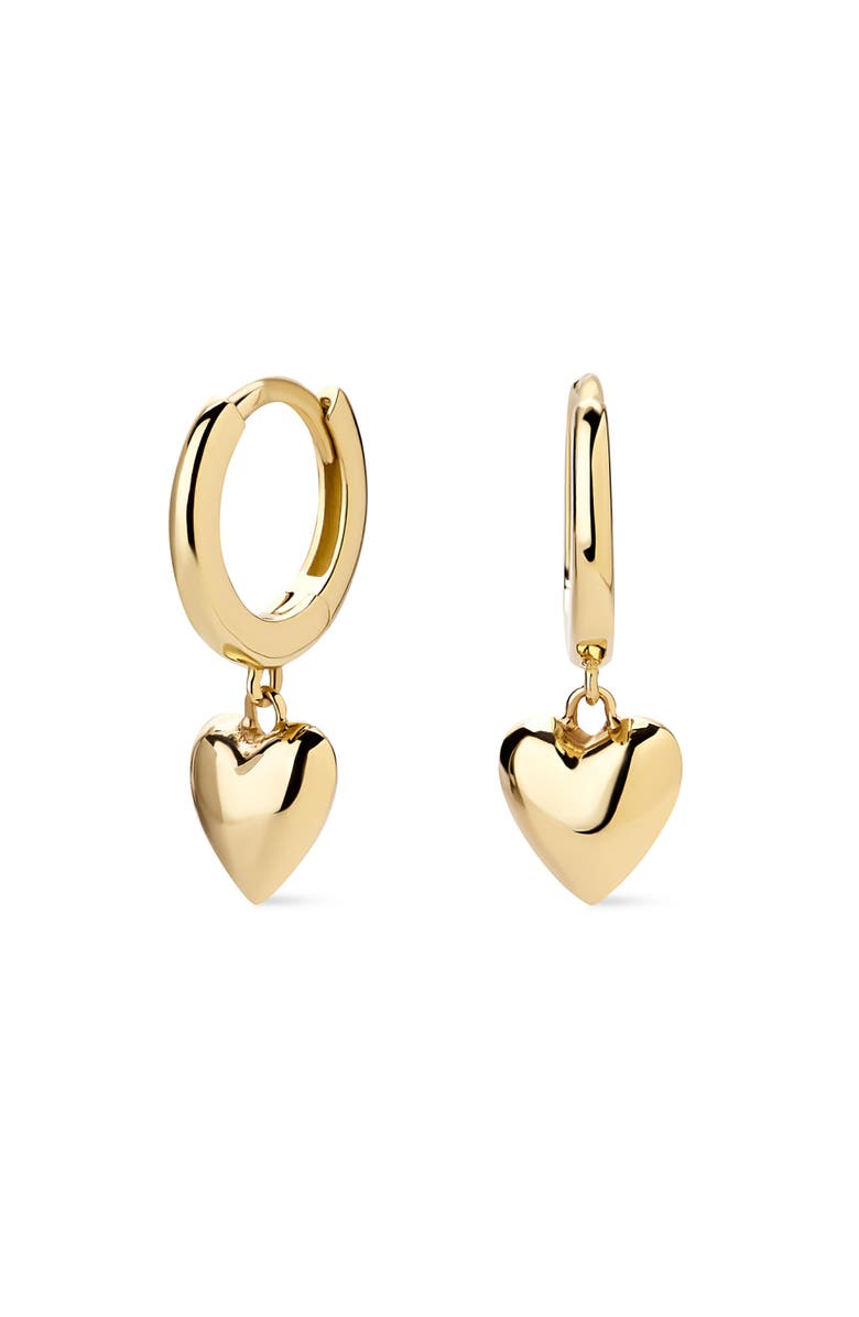 Ana Luisa Solid Yellow Gold - Mini Heart Drop Earrings, Main, color, Gold
