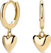Ana Luisa Solid Yellow Gold - Mini Heart Drop Earrings