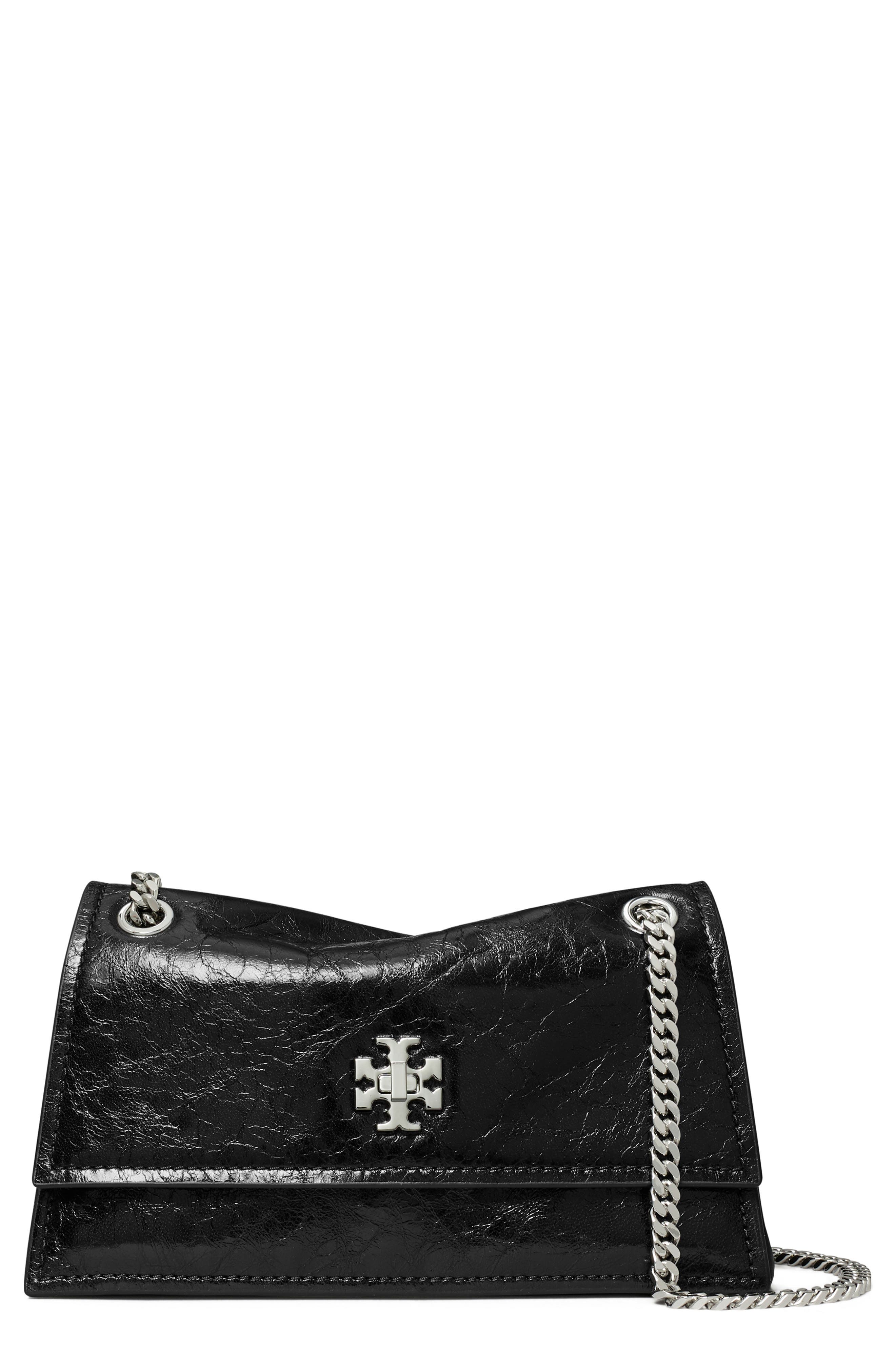 Tory Burch Kira Turnlock Mini Convertible Shoulder Bag, Main, color, Black