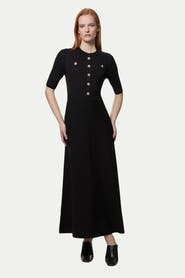 Karen Millen Rib Knit Military Trim Maxi Dress