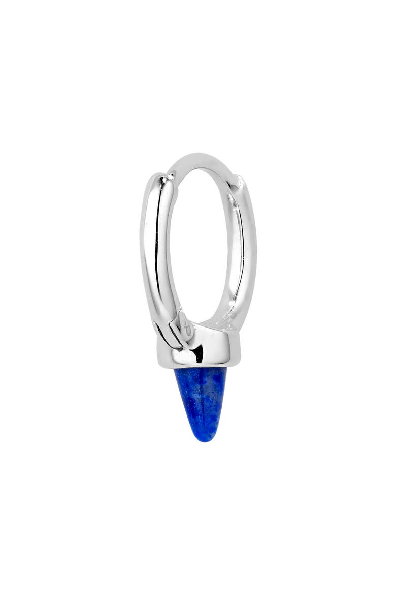 Single Short Lapis Spike Hoop Earring, Alternate, color, WHITE