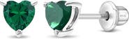 In Season Jewelry Cubic Zirconia Birthstone Heart Solitaire Earrings