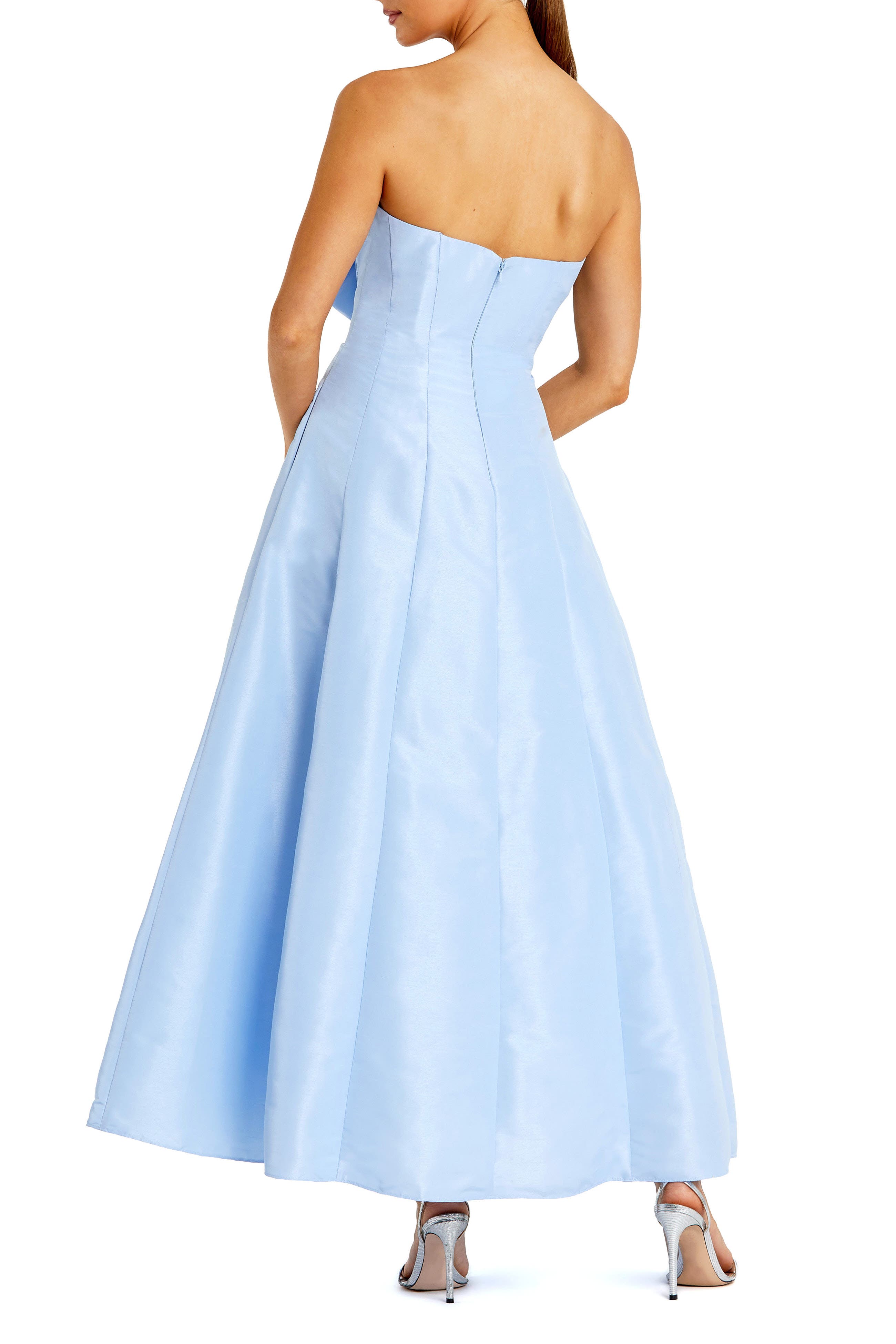 Women's Strapless A-Line Tea Length Statement Bow Dress - image 2