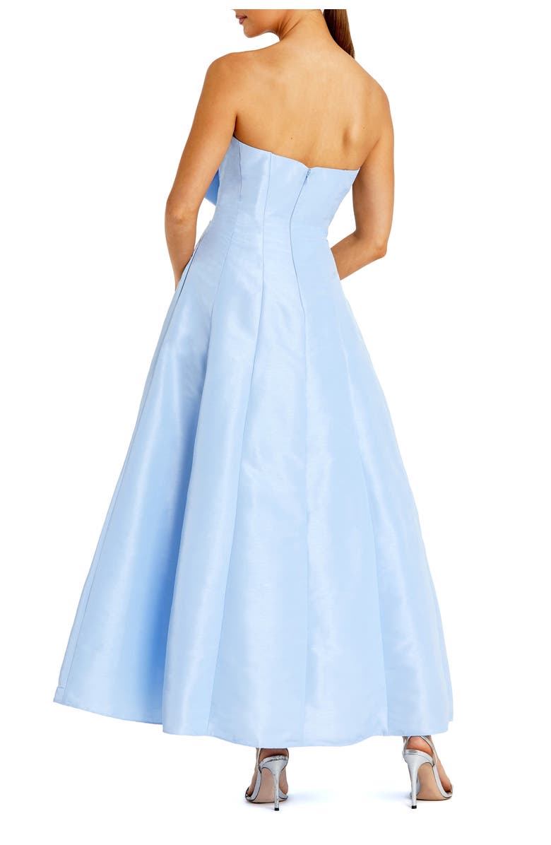 Mac Duggal Women's Strapless A-Line Tea Length Statement Bow Dress, Alternate, color, French Blue