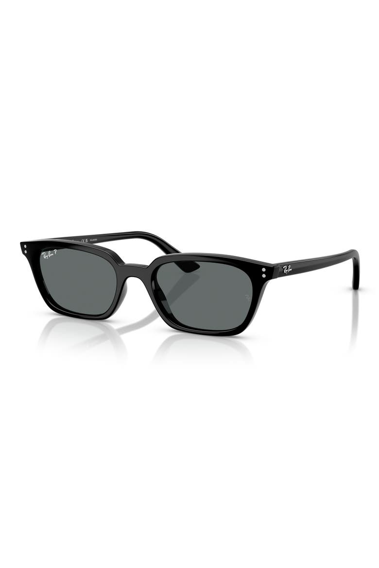 52mm Pillow Polarized Sunglasses, Alternate, color, DARK GREEN
