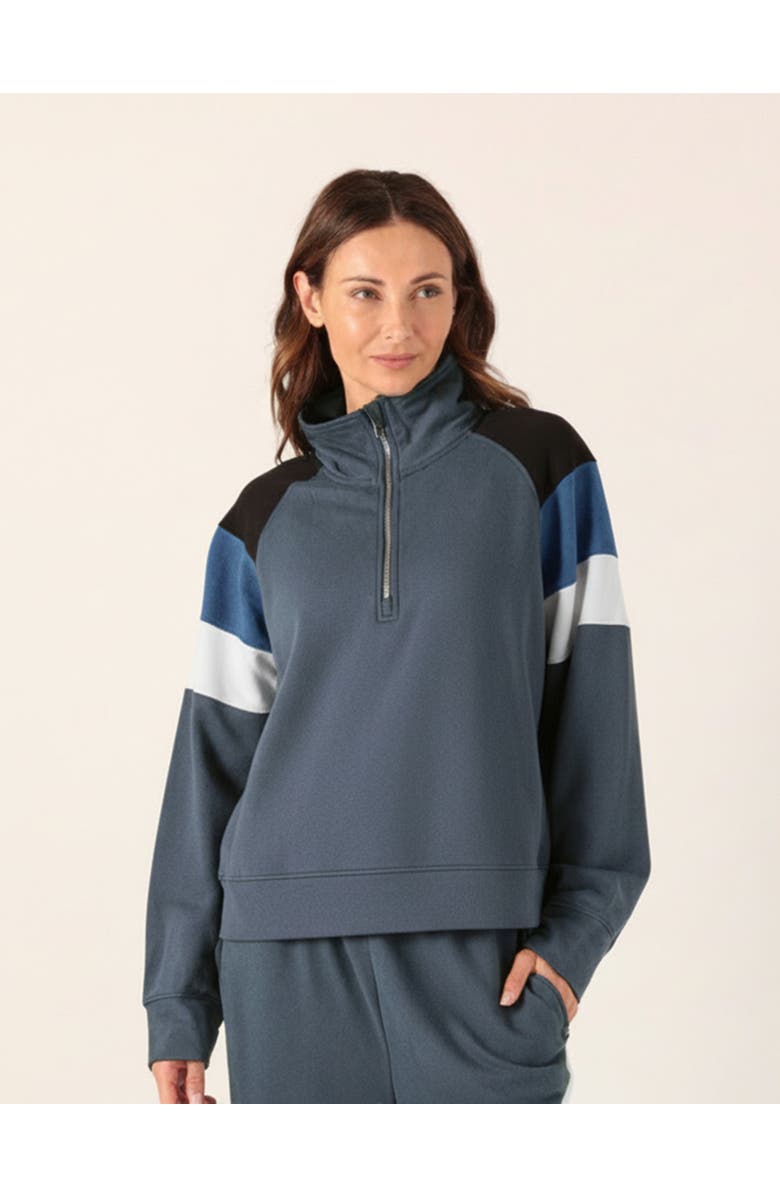 GLYDER Daily Scuba Knit 1/4 Zip Up Jacket, Main, color, Slate Colorblock