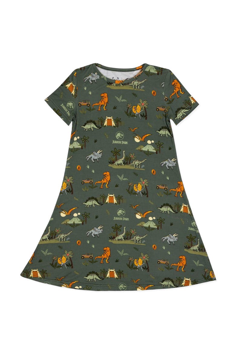 Kids' Jurassic Park Safari Short Sleeve Dress, Main, color, Jurassic Park: Safari