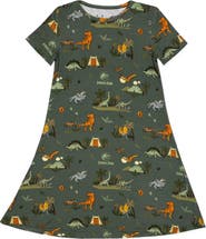 Bellabu Bear Kids' Jurassic Park Safari Short Sleeve Dress