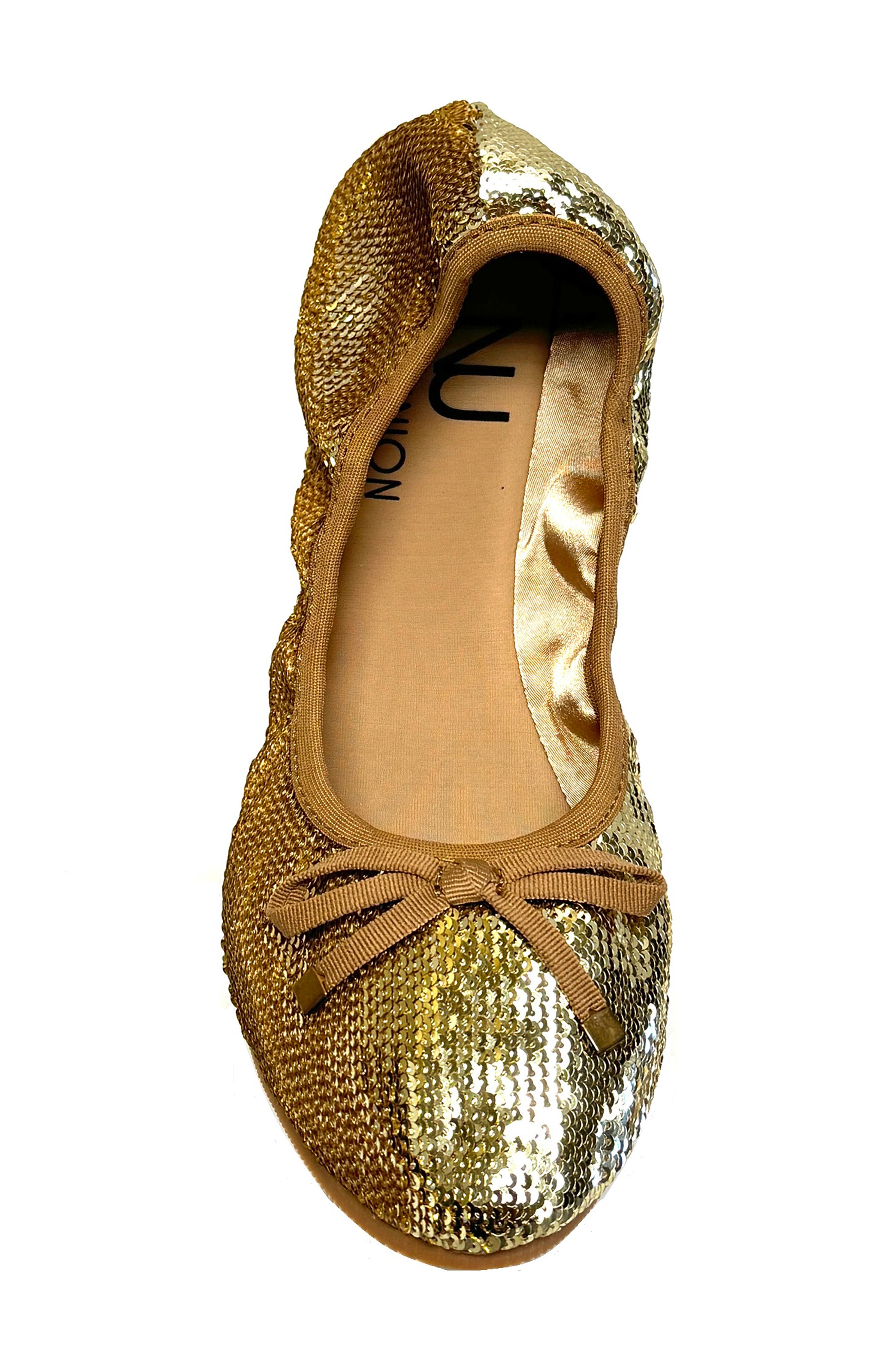 NINETY UNION Sequin Ballerina Flat, Alternate, color, Gold