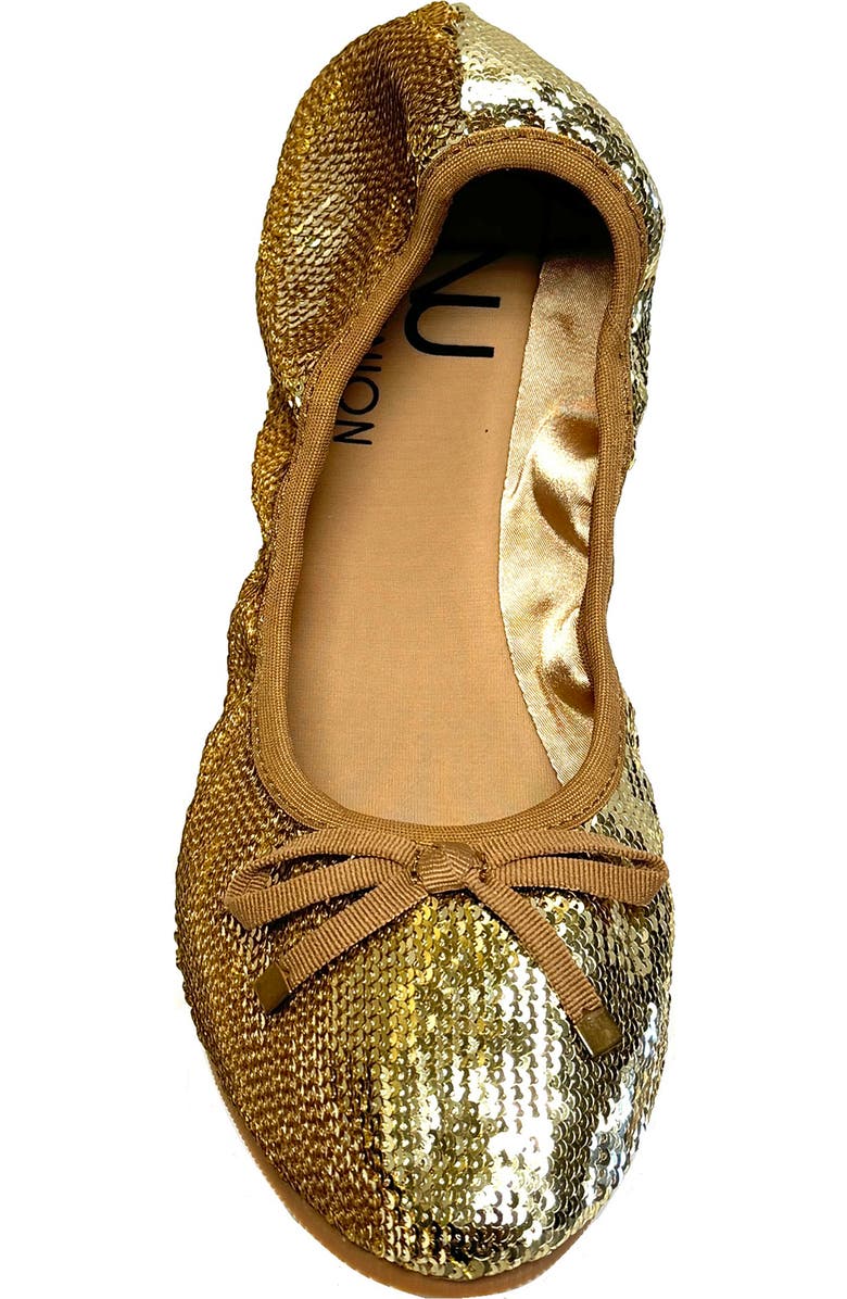 NINETY UNION Sequin Ballerina Flat, Alternate, color, Gold