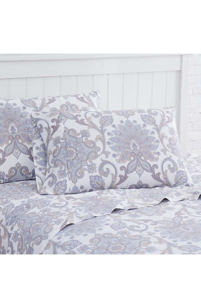 SOUTHSHORE FINE LINENS Serenity 300 TC Long Staple Sateen Cotton Sheet Set, Alternate, color, Serenity Aqua