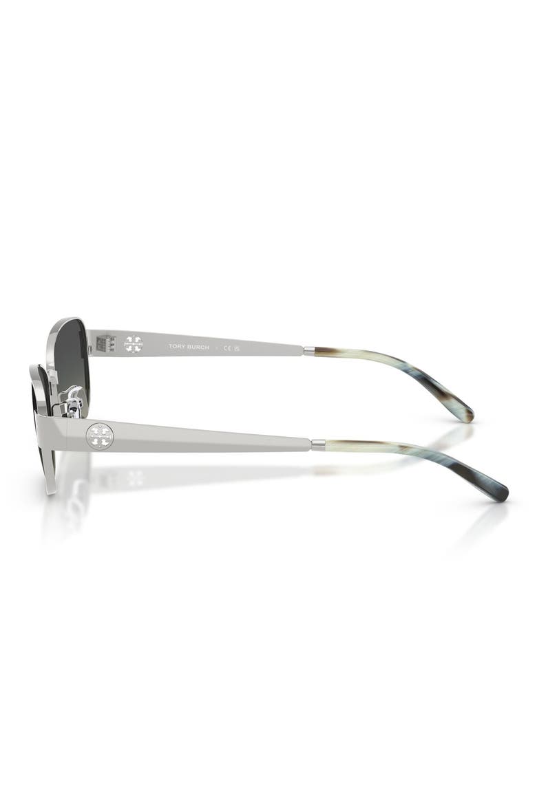 55mm Gradient Polarized Rectangular Sunglasses, Alternate, color, SILVER / GREY GRADIENT