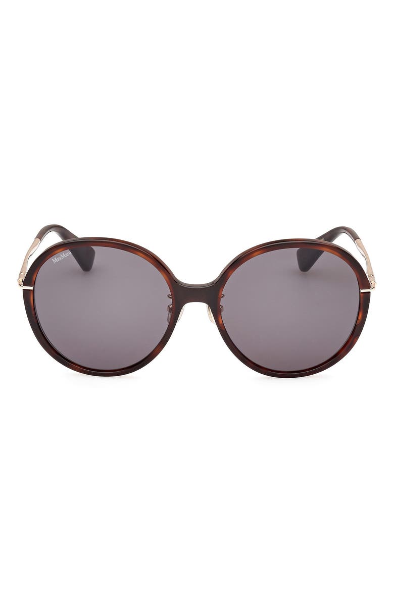 Max Mara 58mm Round Sunglasses, Main, color, Dark Havana / Smoke