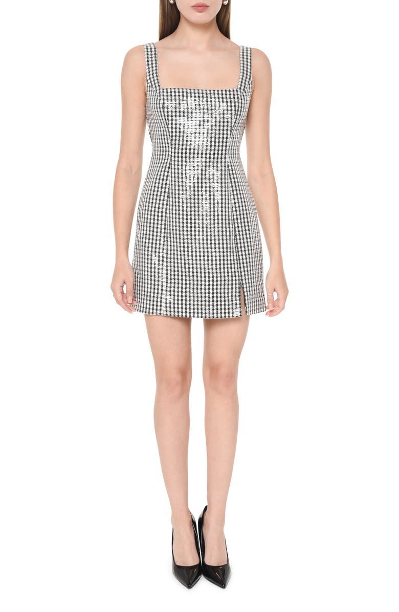 WAYF Icon Sequin Gingham Minidress, Main, color, 