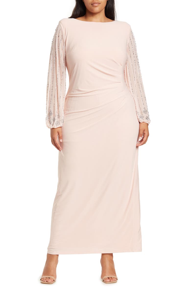 Marina Glitter Sleeve Maxi Dress, Main, color,