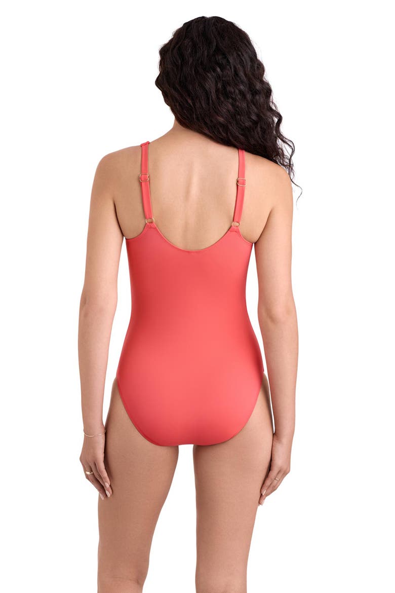 Kayla Ruffle Underwire One-Piece Swimsuit, Alternate, color, Coral