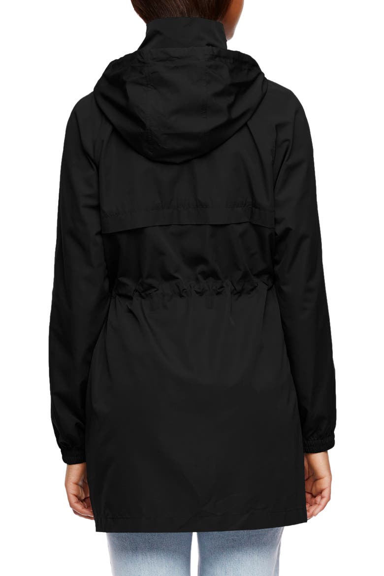 Rain Hooded Jacket, Alternate, color, BLACK