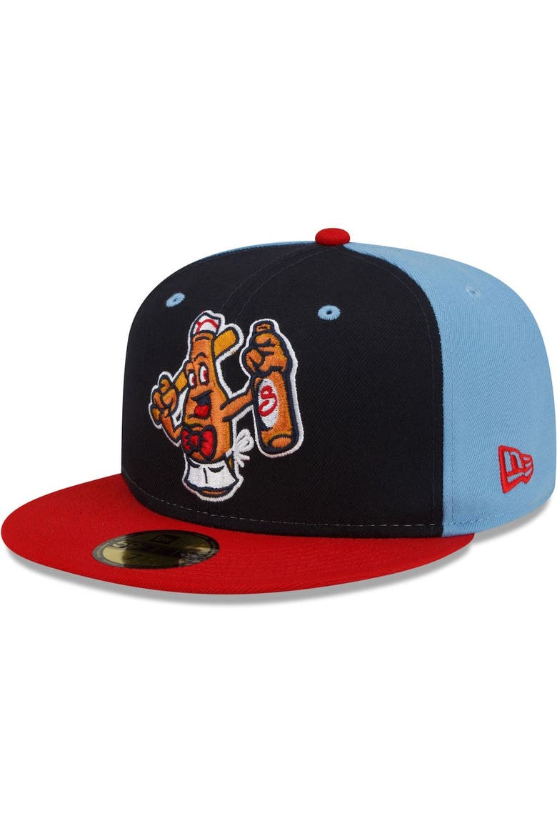 Men's New Era Navy/Red Salem Red Sox Theme Night 59FIFTY Fitted Hat, Alternate, color, Navy
