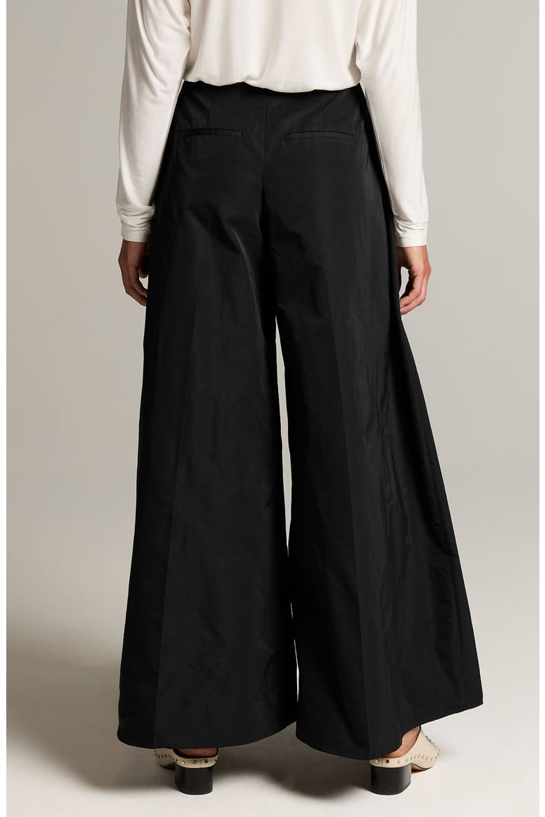 High Waist Wide Leg Pleated Evening Pants, Alternate, color, BLACK