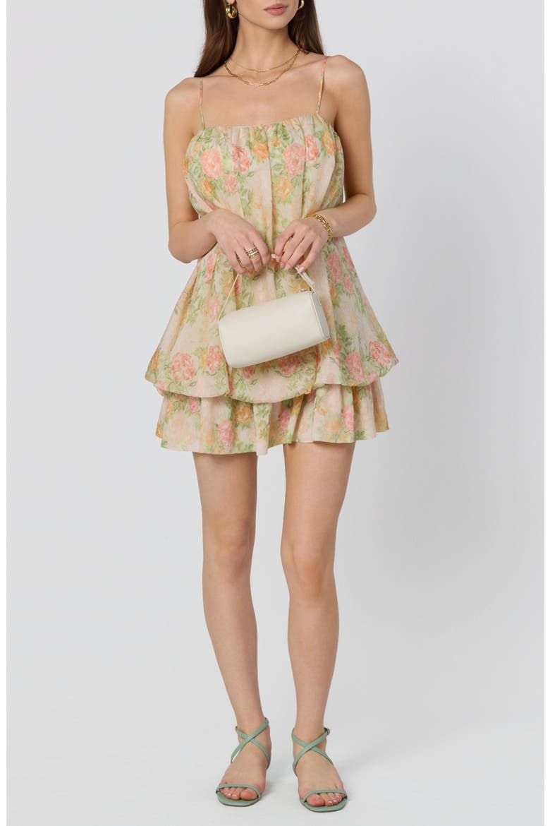 Jessa Floral Print Minidress, Alternate, color, IVORY MULTI FLORAL