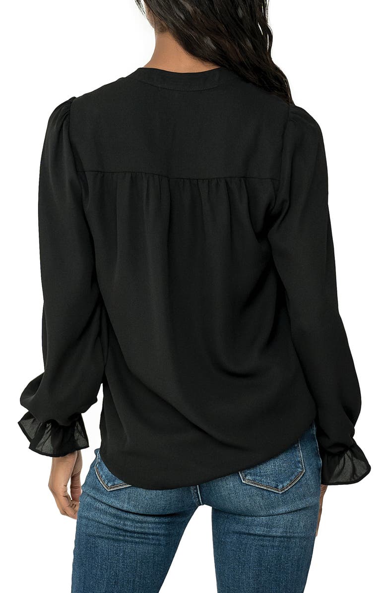 GIBSONLOOK Ruffle Sleeve Blouse, Alternate, color, Black