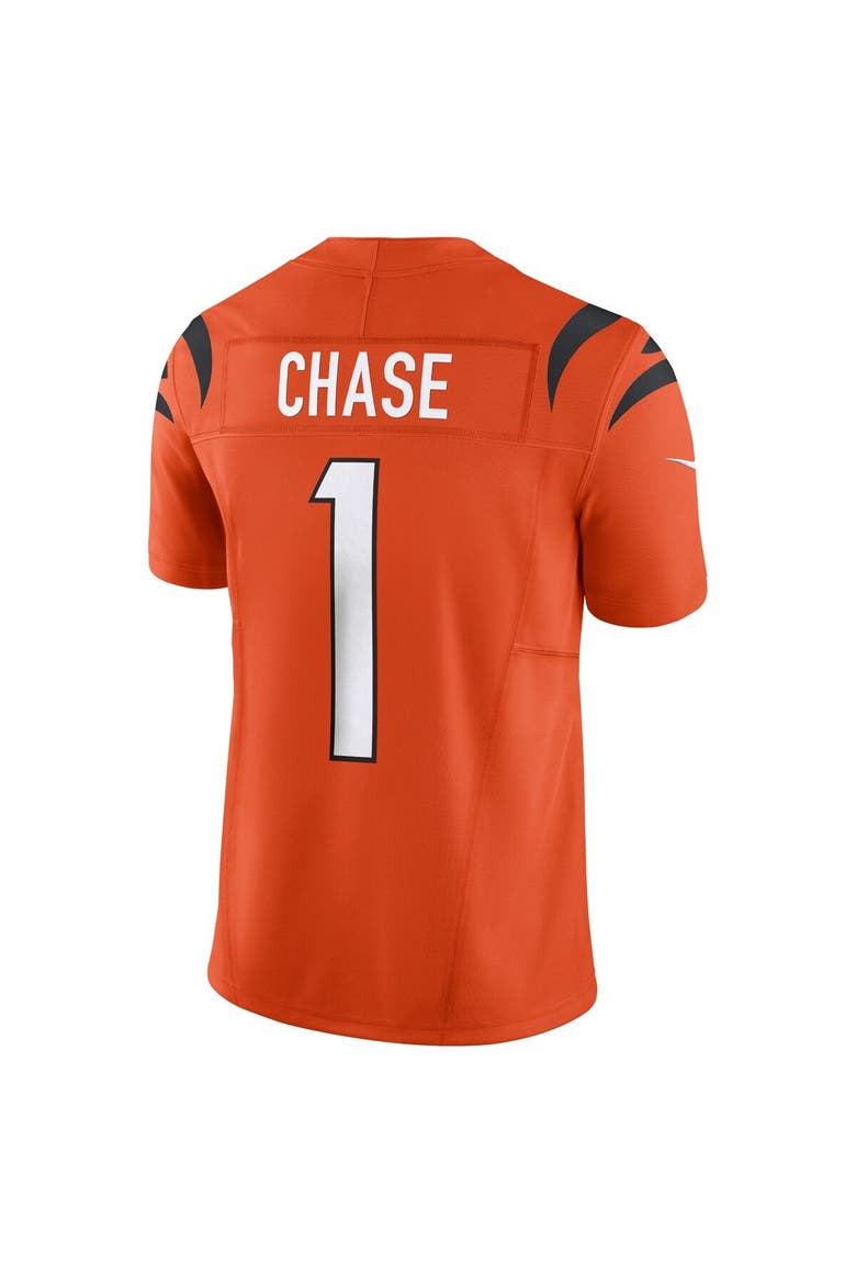 Men's Nike Ja'Marr Chase Orange Cincinnati Bengals Vapor F.U.S.E. Limited Jersey, Alternate, color, Orange