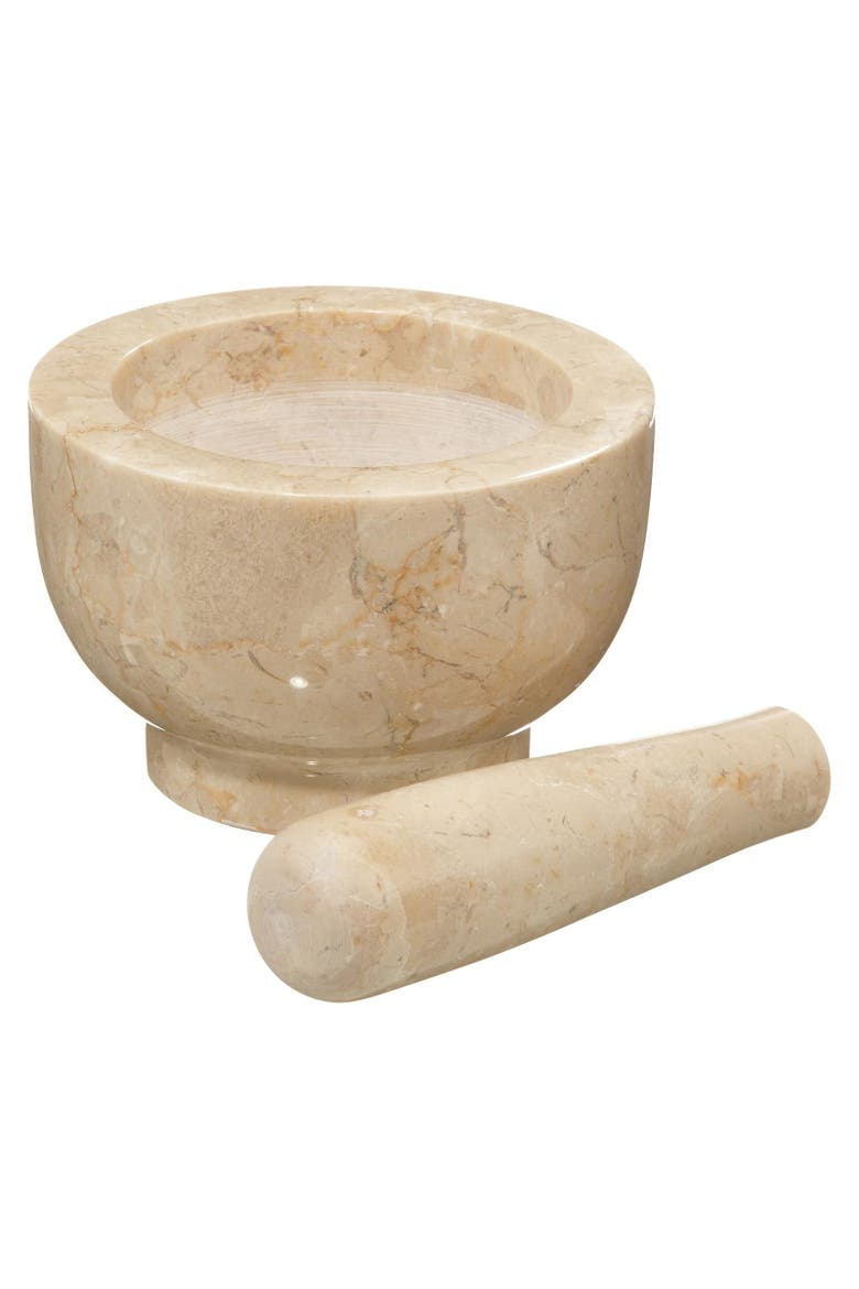 Champagne Marble Mortar & Pestle, 4-Inch Height, Alternate, color, White