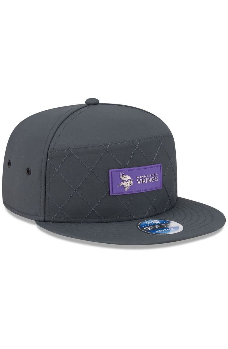 New Era Men's New Era Charcoal Minnesota Vikings 2025 Sideline Cold Weather Split Panel 9FIFTY Snapback Hat, Alternate, color, Charcoal
