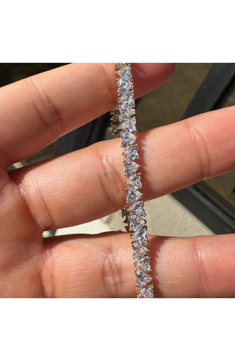 Bliss Diamond 10.50Ct Heart Cut Diamond Tennis Bracelet 14k Gold 7" Lab Grown, Alternate, color, 14K Yellow Gold