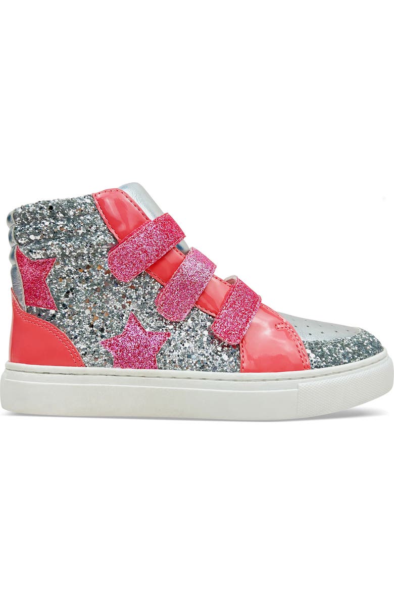 Yosi Samra Kids' Miss Hannah Sequin High Top Sneaker, Main, color, Pink / Silver