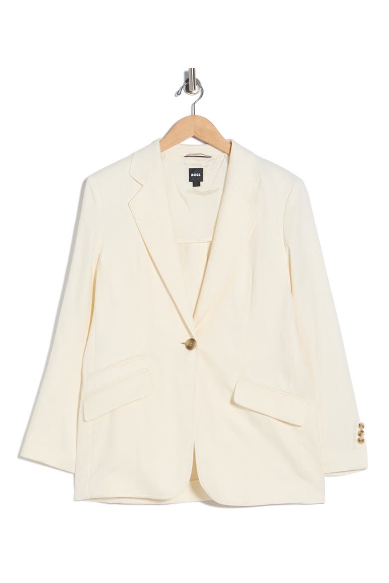 Linen Blend Blazer, Alternate, color, OPEN WHITE
