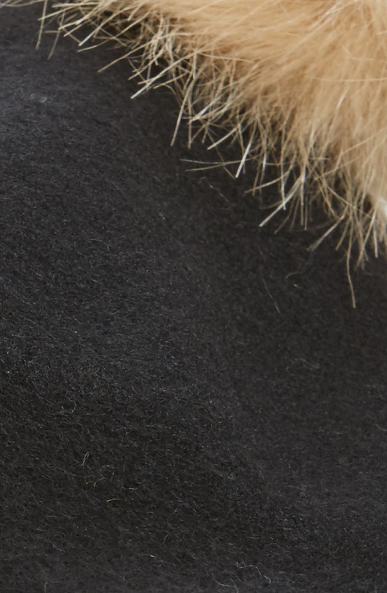 NYC Underground Faux Fur Pompom Beret, Alternate, color,