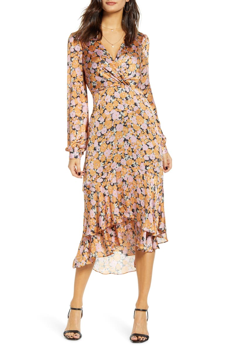 WAYF Celeste Ruffle Midi Dress, Main, color,