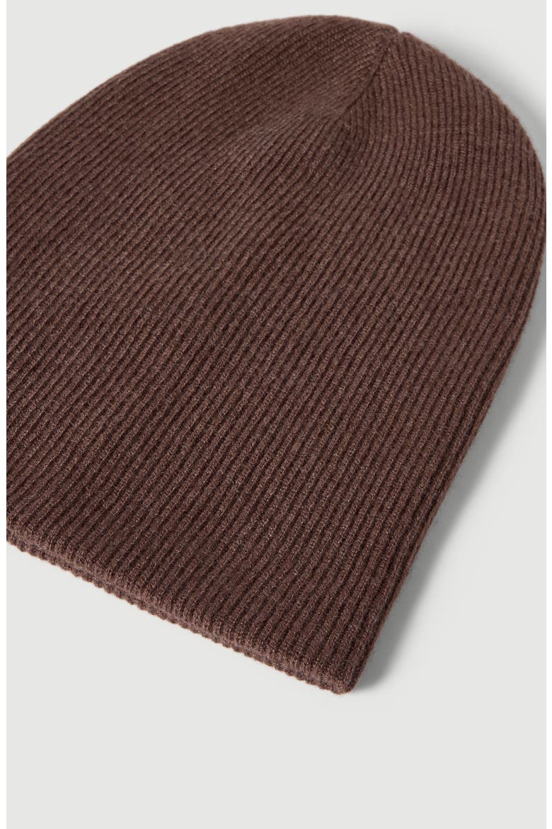 Cashmere English rib knit beanie, Alternate, color, Pine Cone Brown