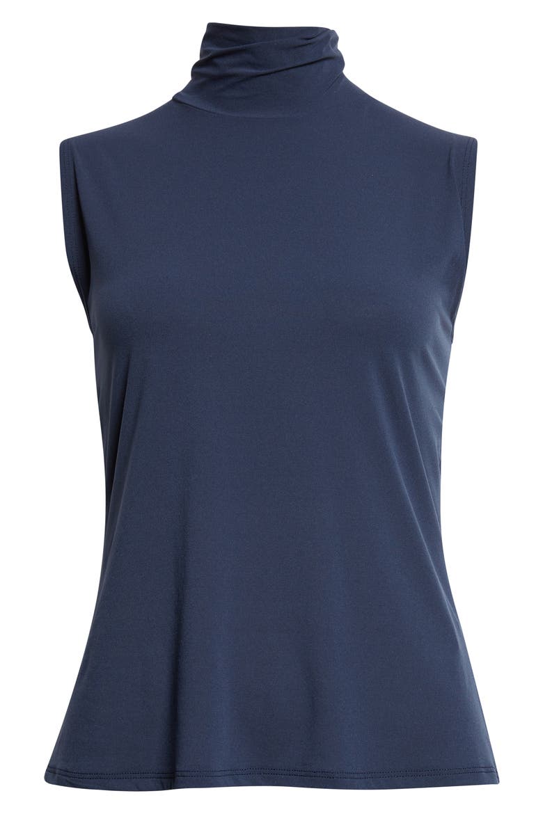 Sleeveless Jersey Turtleneck Shell, Main, color, MIDNIGHT