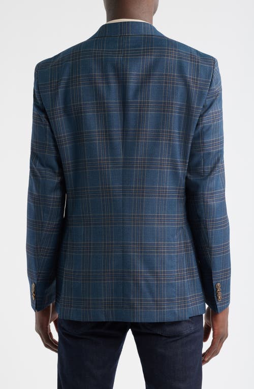 Hugo Boss Boss Hutson Slim Fit Plaid Virgin Wool Sport Coat In Blue