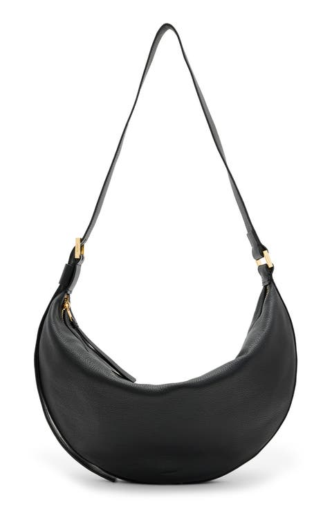 Half Moon Leather Shoulder Bag