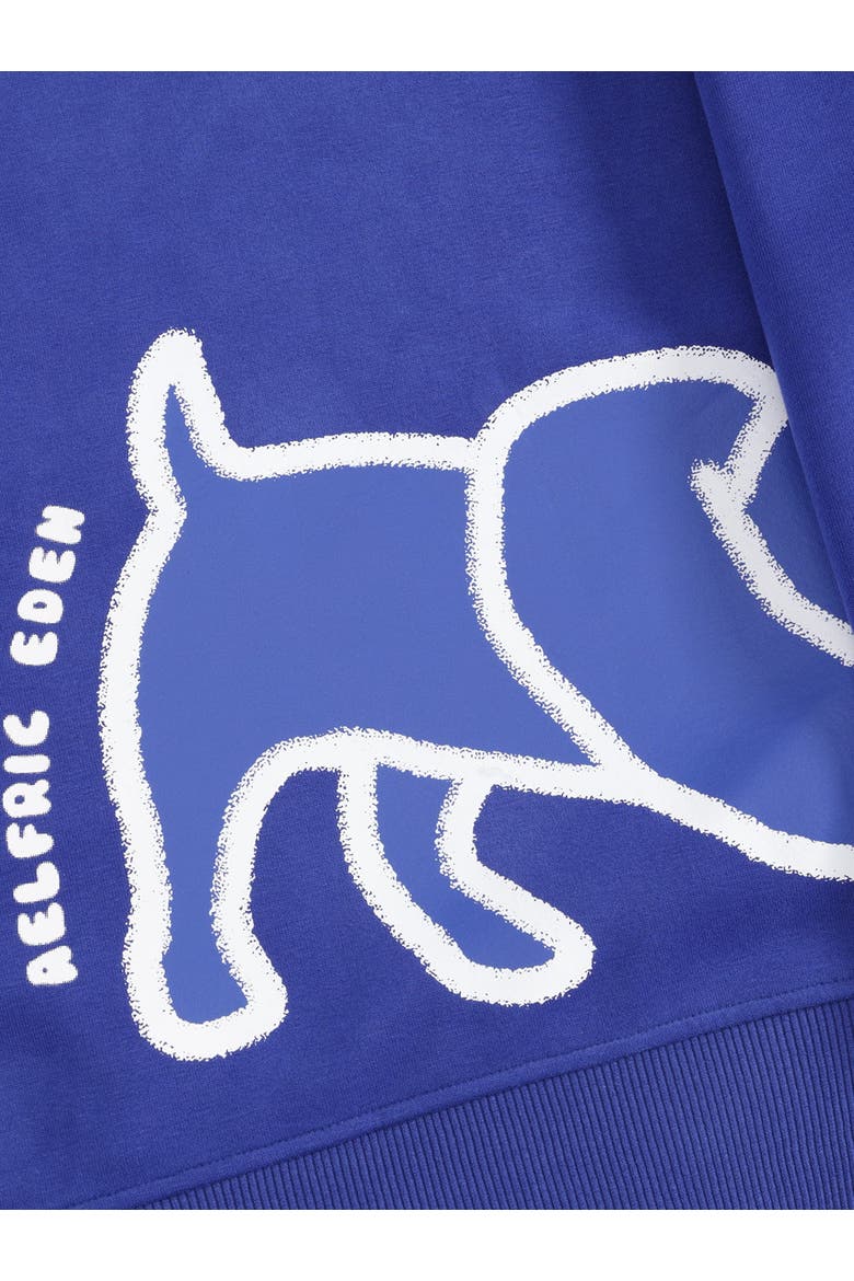 Boxy Dachshund Graphic Hoodie, Alternate, color, Blue