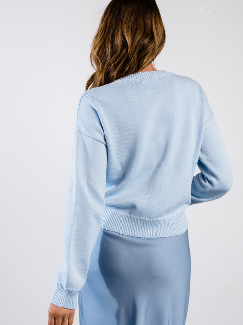 Able Willow Classic Cardigan In Clear Sky